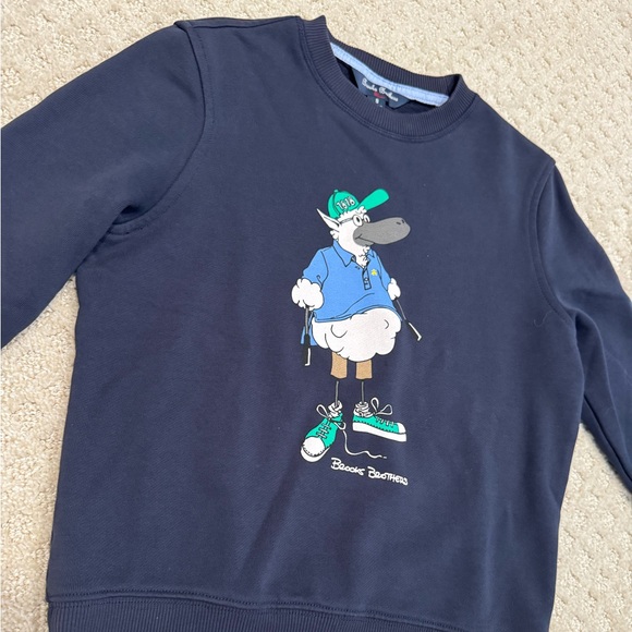 BROOKS BROTHERS BOYS HENRY THE SHEEP NAVY BLUE GRAPHIC SWEATSHIRT YOUTH SMALL - Picture 3 of 5